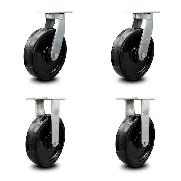 Service Caster 12 Inch Extra Heavy Duty Phenolic Wheel Caster Swivel Locks 2 Rigid SCC, 2PK SCC-KP92S1230-PHR-BSL-2-R-2 - main